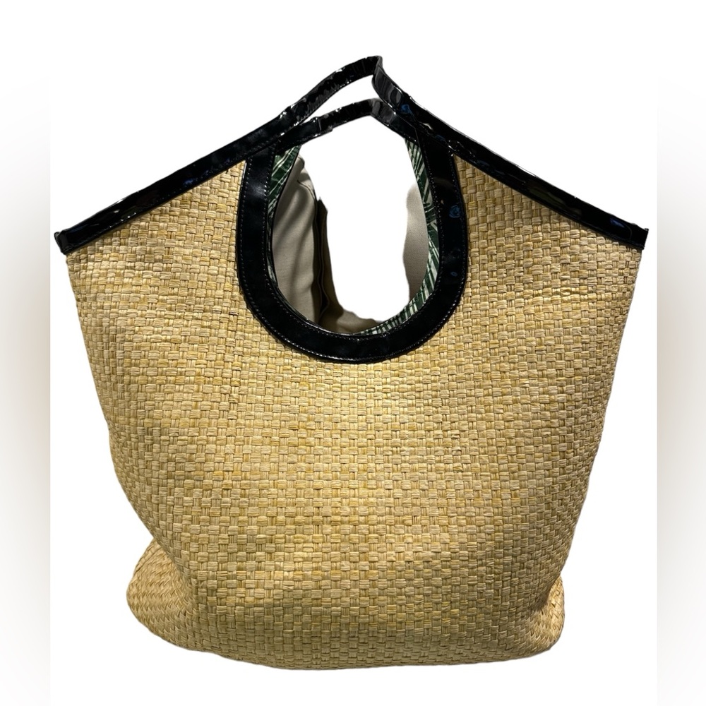 Vinyl and straw lightweight bag; NWOT